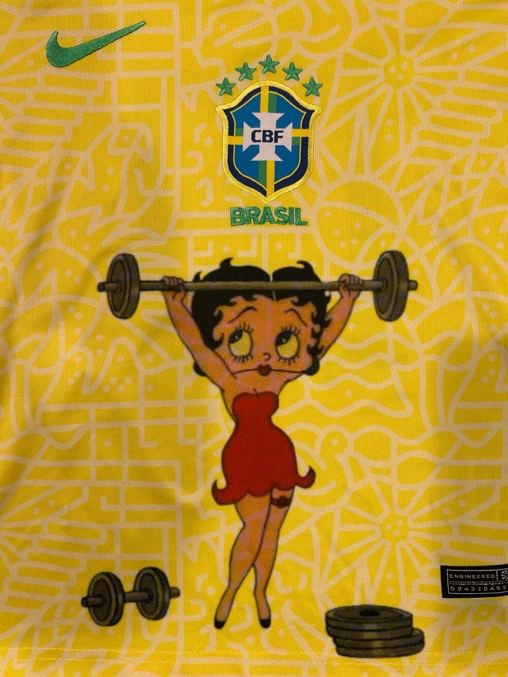 Nike Brazil Neymar Jr 10 Copa America 2024 Betty Boop Custom Soccer Jersey - Picture 3 of 10
